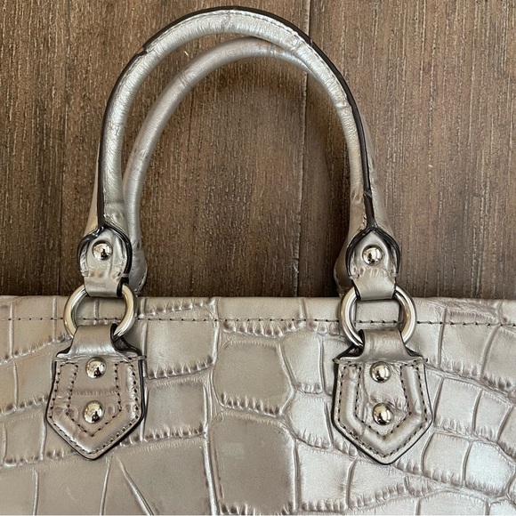 Coach Croc Embossed Ashley Hobo Bag Baguette Shoulder Bag Silver Y2K 90’s - Picture 7 of 11